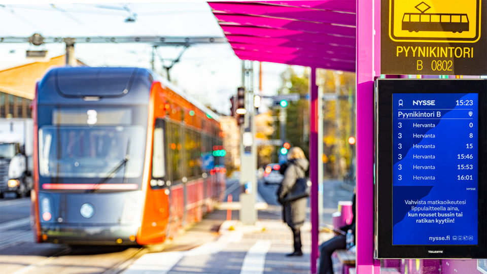 Passenger information system to Tampere Tramway